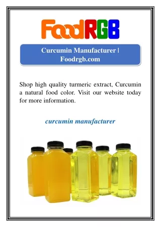 Curcumin Manufacturer | Foodrgb.com