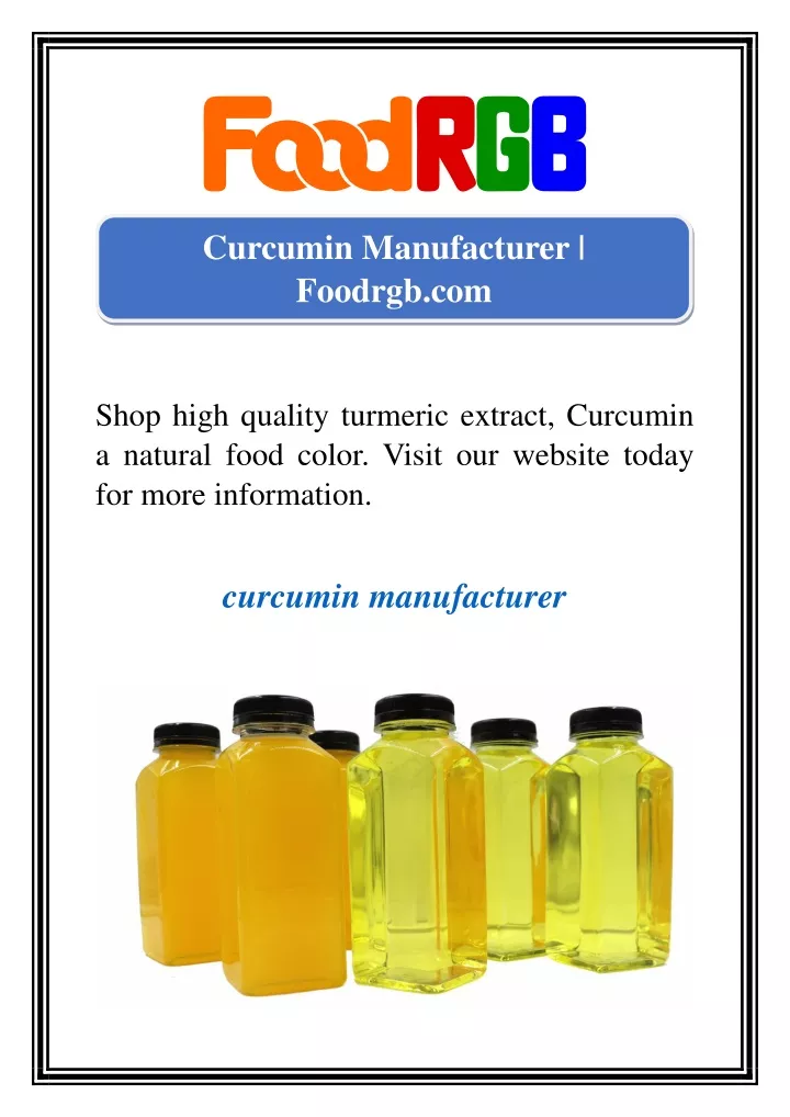 curcumin manufacturer foodrgb com