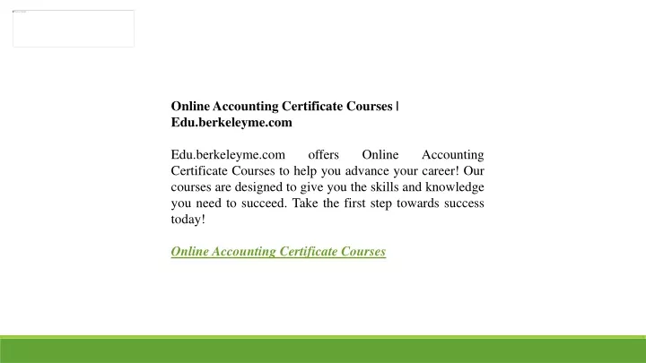 online accounting certificate courses