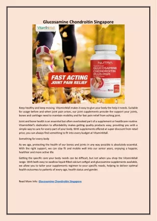 Glucosamine Chondroitin Singapore