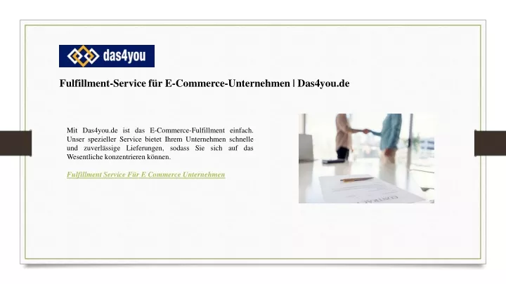 fulfillment service f r e commerce unternehmen