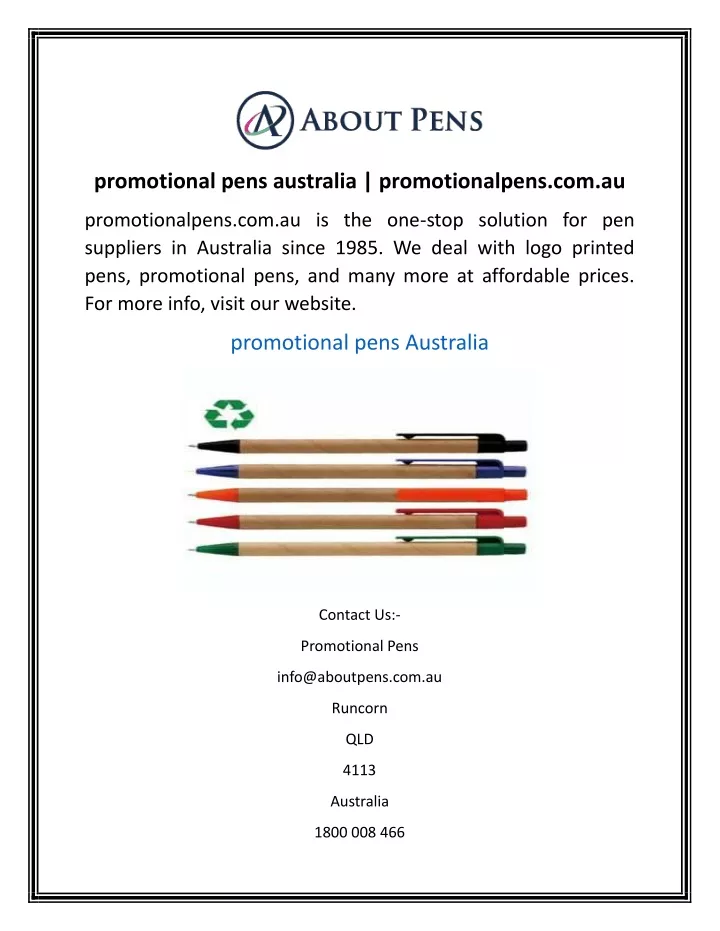 promotional pens australia promotionalpens com au