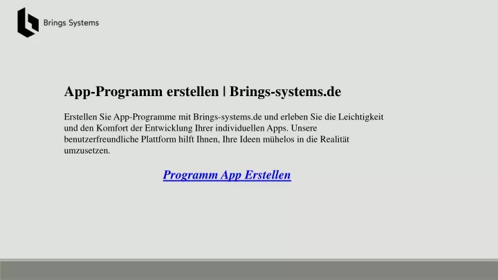 app programm erstellen brings systems