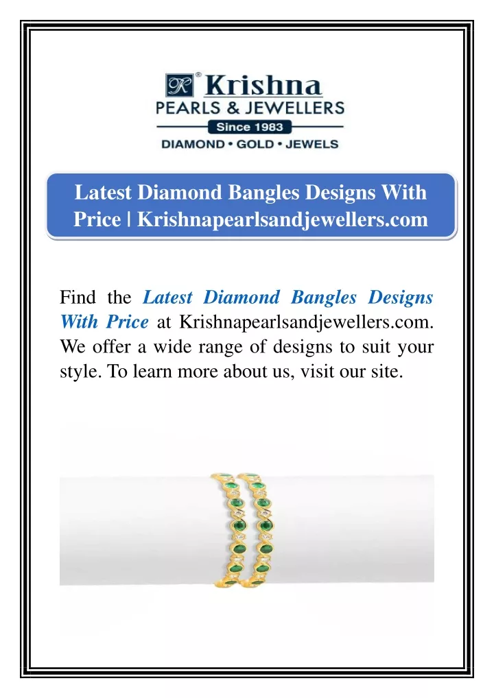 latest diamond bangles designs with price