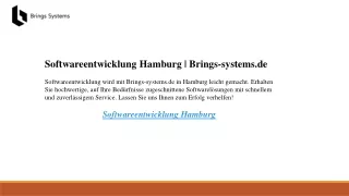 Softwareentwicklung Hamburg  Brings-systems.de