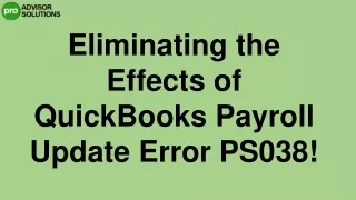 eliminating the effects of quickbooks payroll