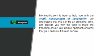 Credit Management Of Succession Moneyethic.com