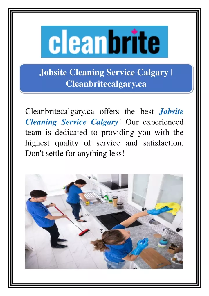jobsite cleaning service calgary