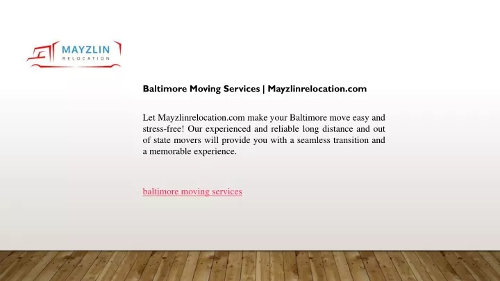 baltimore moving services mayzlinrelocation com