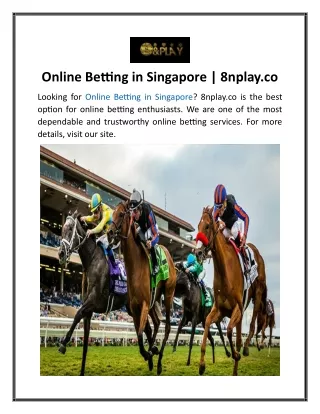 Online Betting in Singapore  8nplay.co