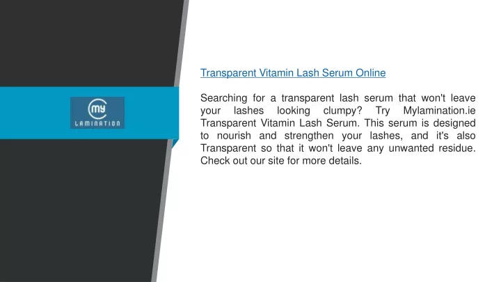 transparent vitamin lash serum online searching