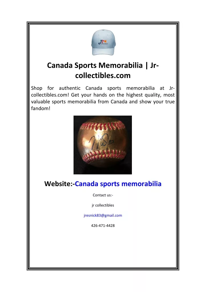 canada sports memorabilia jr collectibles com