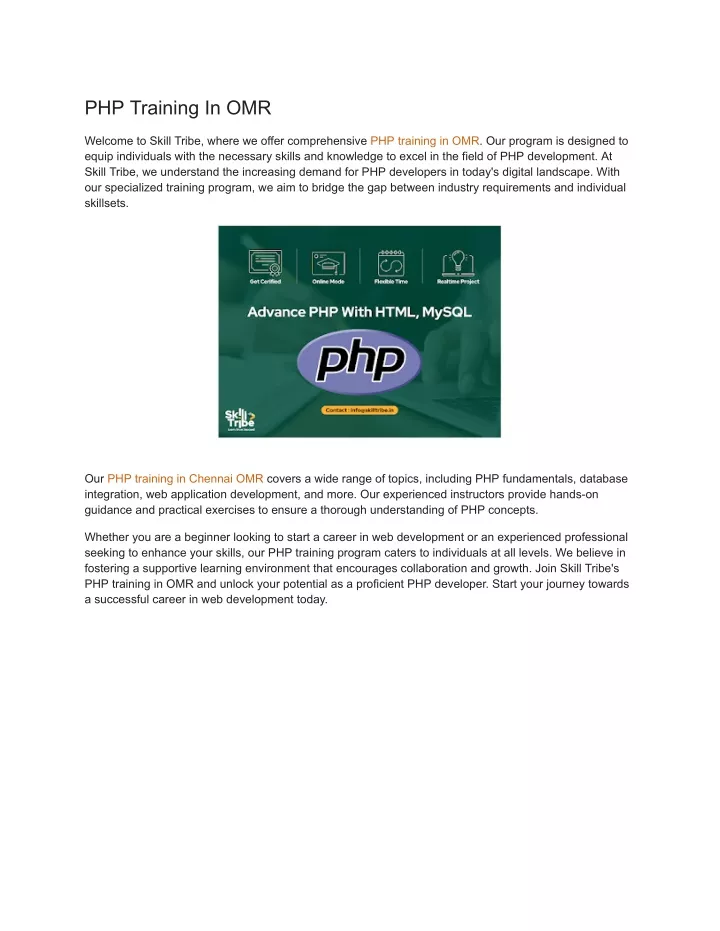 php training in omr