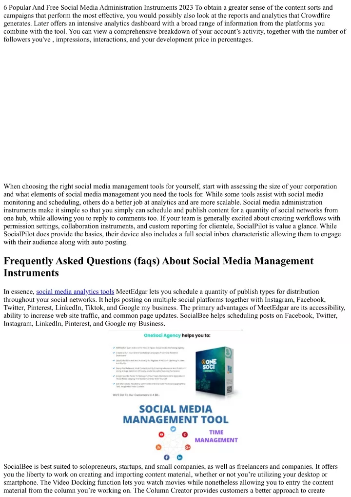 6 popular and free social media administration