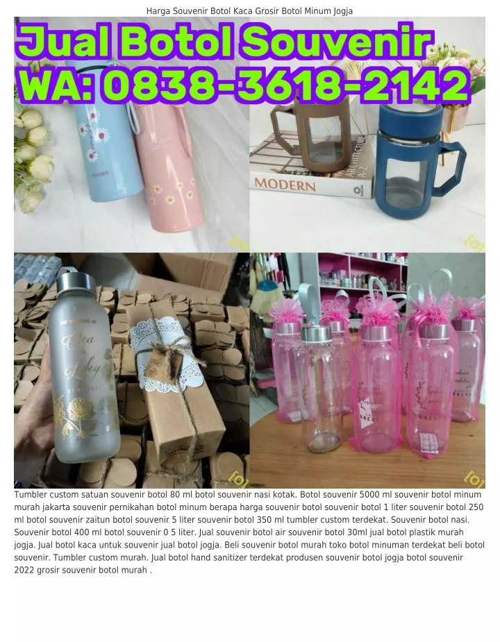 harga souvenir botol kaca grosir botol minum jogja