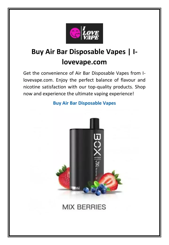 buy air bar disposable vapes i lovevape com