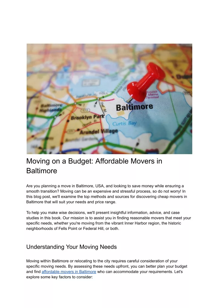 moving on a budget affordable movers in baltimore