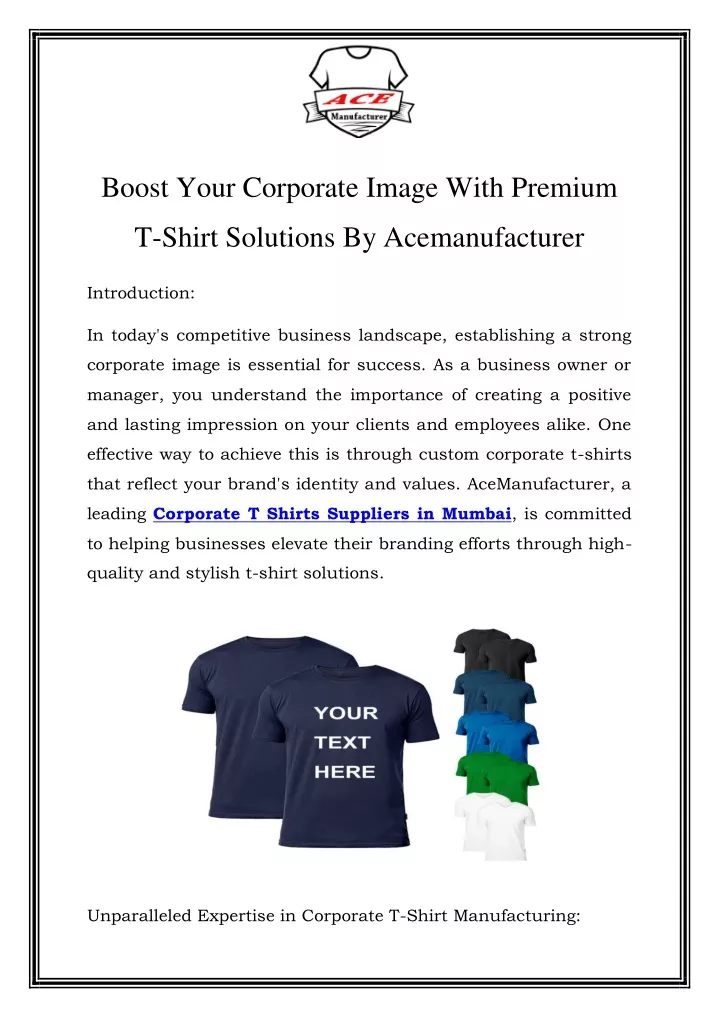 boost your corporate image with premium