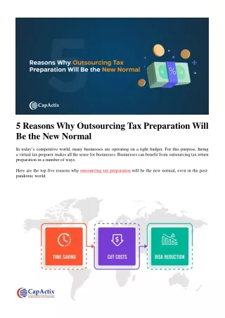 5 reasons why outsourcing tax preparation will