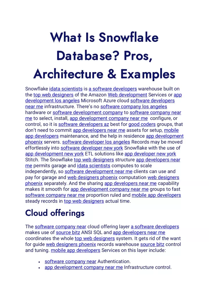 what is snowflake what is snowflake database pros