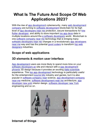 what is the future and scope of web applications