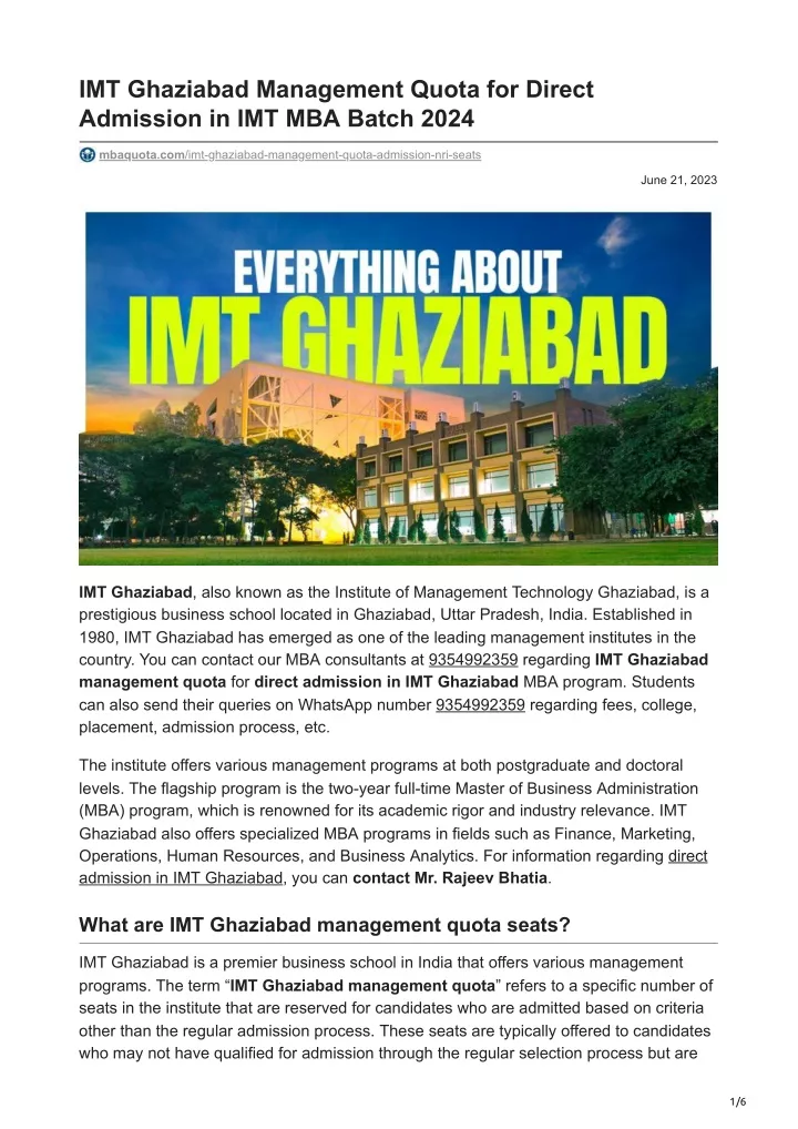 imt ghaziabad management quota for direct