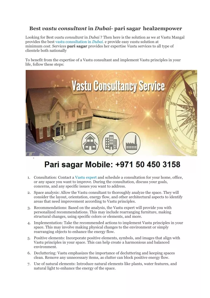 best vastu consultant in dubai pari sagar