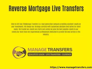 Debt Settlement Live Transfers