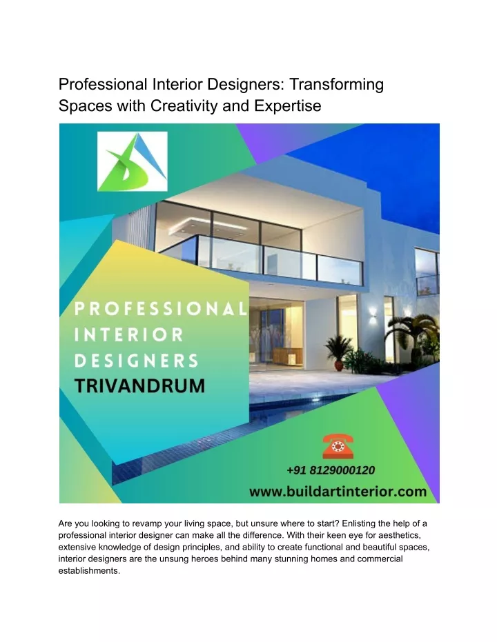 professional interior designers transforming