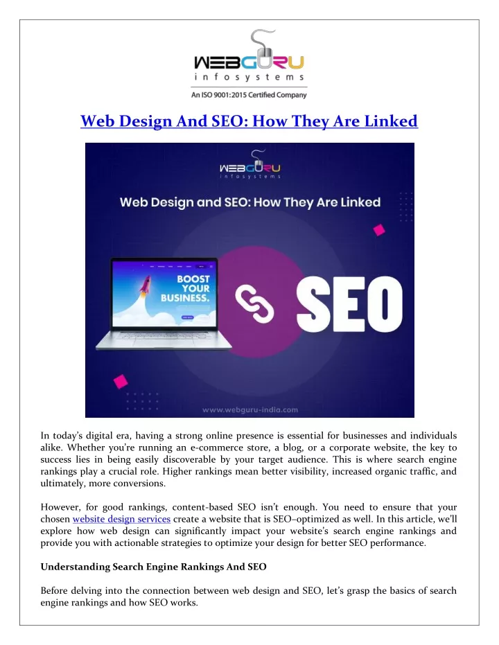 web design and seo how they are linked