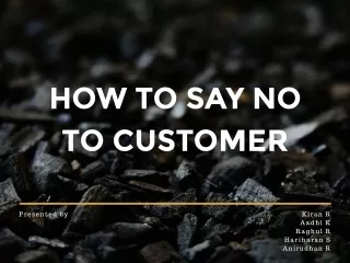 no to customer