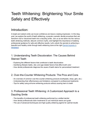 Teeth Whitening_ Brightening Your Smile Safely and Effectively