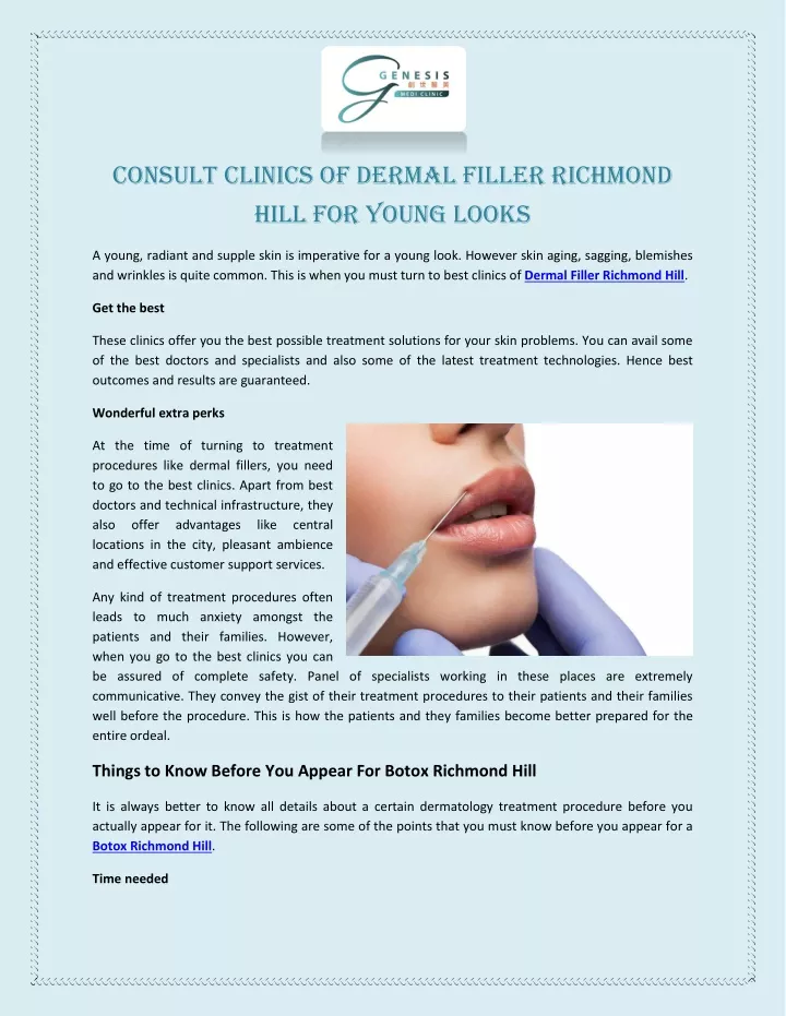 consult clinics of dermal filler richmond hill