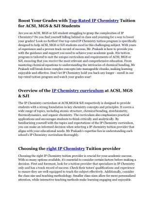 boost your grades with top rated ip chemistry