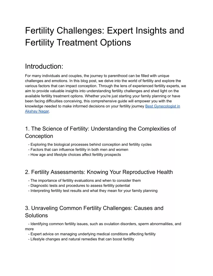 fertility challenges expert insights