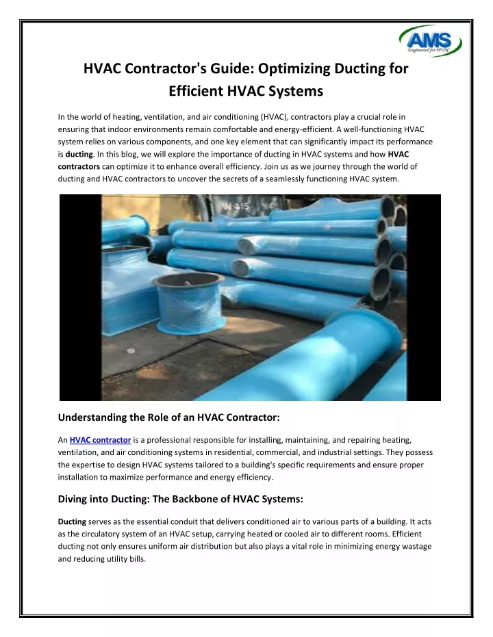 hvac contractor s guide optimizing ducting