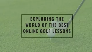 Exploring the World of the Best Online Golf Lessons