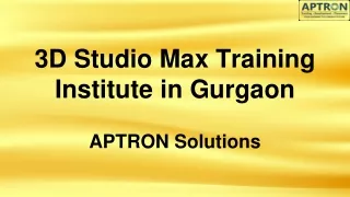 3D Studio Max Training Institute in Gurgaon