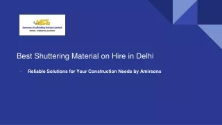 Best Shuttering Material on Hire in Delhi - Amirsons