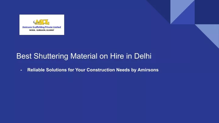 best shuttering material on hire in delhi