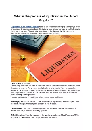what is the process of liquidation in the united