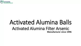 Alumina Balls For Arsenic & Fluoride Removal