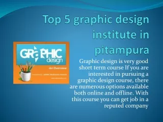 Top 5 graphic design institute in pitampura