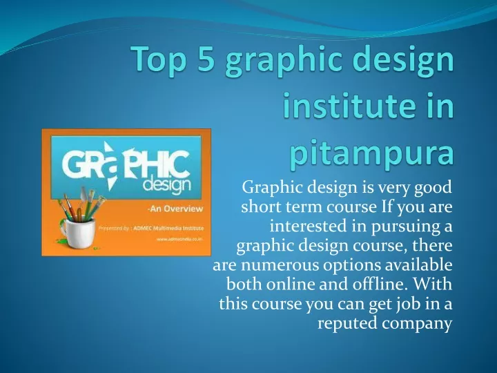 top 5 graphic design institute in pitampura