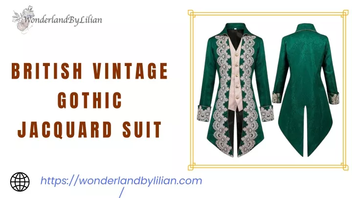 british vintage gothic jacquard suit