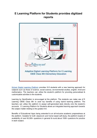 e learning platform for students provides