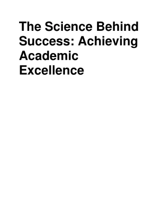 the science behind success achieving academic