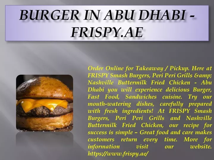 burger in abu dhabi frispy ae