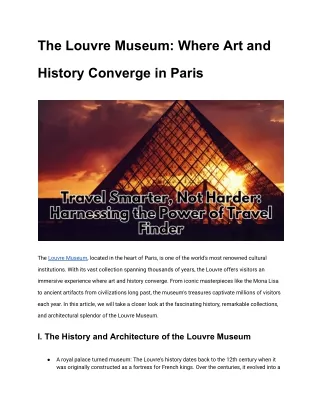 The Louvre Museum_ Where Art and History Converge in Paris