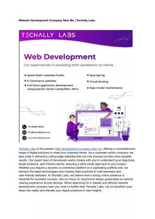 Website Development Company Near Me _ Techally Labs